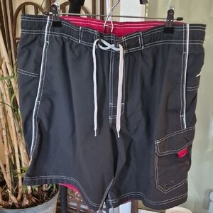 Speedo Black and Red Board Shorts